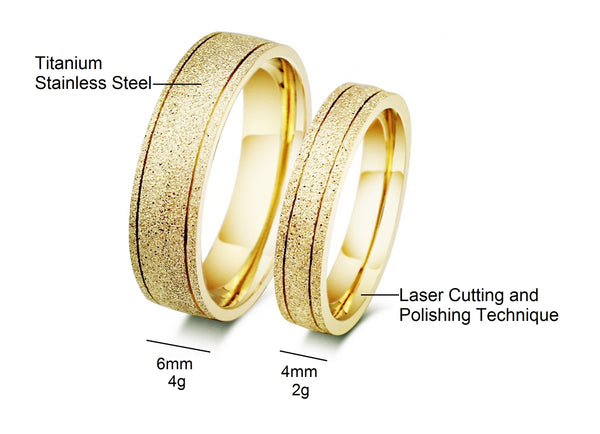 His & Hers Matching Set Golden Love Couple Rings Wedding Band Set-Couple Rings-SunnyHouse Jewelry