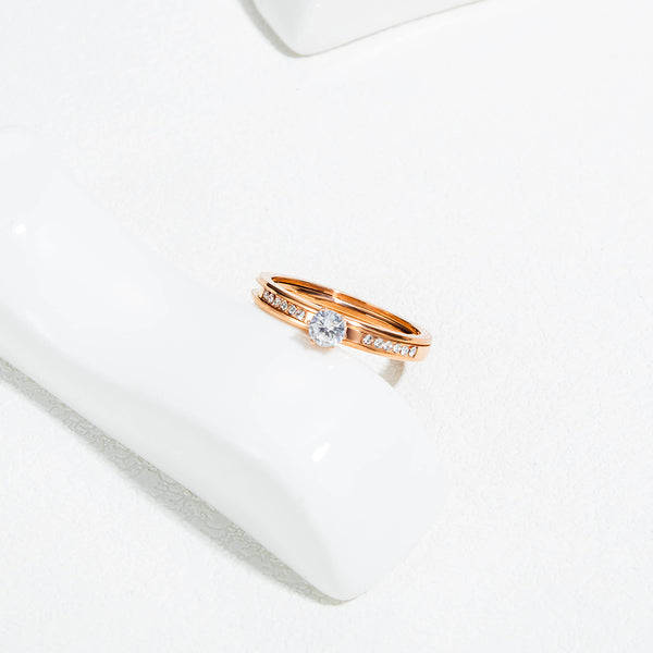 Women's Fashion Rose Gold Bliking Ring-Womens Ring-SunnyHouse Jewelry