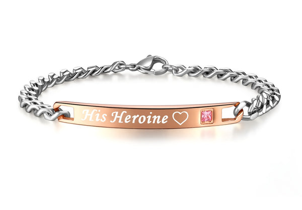 His & Hers Matching Set Hero and Heroine Couple Bracelets, Valentine, Anniversary, Wedding, Promise, Engagement Gift-Couple Bracelets-SunnyHouse Jewelry