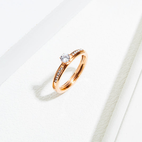 Women's Fashion Rose Gold Bliking Ring-Womens Ring-SunnyHouse Jewelry