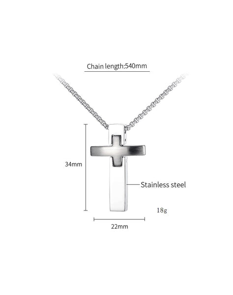 Men's Fashion Cross Pendant Necklace-Mens Pendant Necklace-SunnyHouse Jewelry