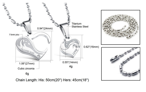 His & Hers Matching Set You Are in My Heart Couple Necklace Couple Jewelry Set-Couple Necklace-SunnyHouse Jewelry