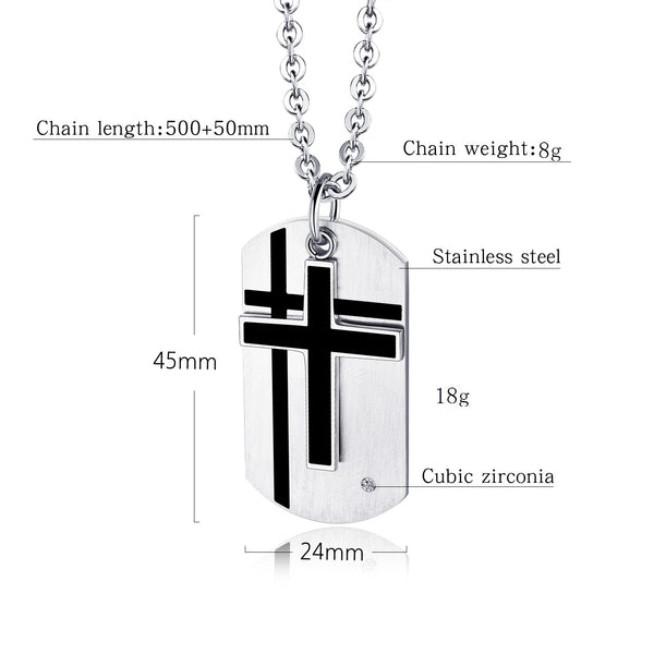 Men's Fashion Hip Hop Cross Pendant Necklace-Mens Pendant Necklace-SunnyHouse Jewelry