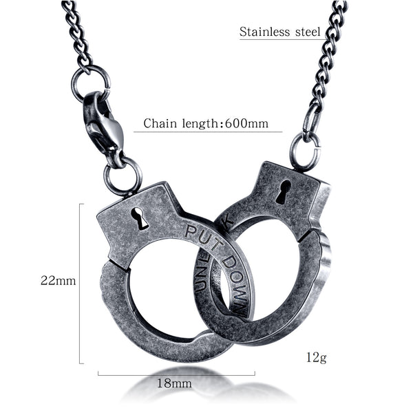 Men's Fashion Hip Hop Handcuffs Pendant Necklace-Mens Pendant Necklace-SunnyHouse Jewelry