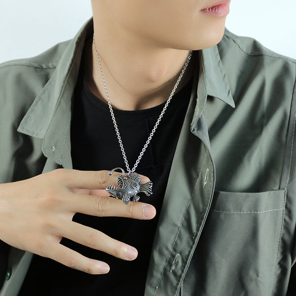 Men's Fashion Hip Hop Piranha Pendant Necklace-Mens Pendant Necklace-SunnyHouse Jewelry