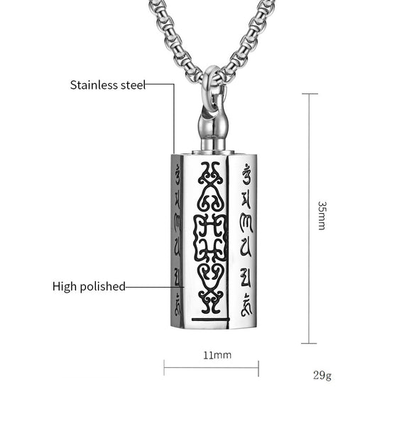 Men's Fashion Six-character Mantra of Buddhism in Sanskrit Pendant Necklace-Mens Pendant Necklace-SunnyHouse Jewelry