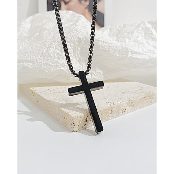 Men's Fashion Simple Cross Pendant Necklace-Mens Pendant Necklace-SunnyHouse Jewelry