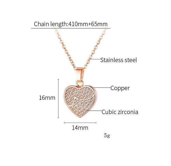 Women's Fashion Diamon Heart Pendant Necklace-Womens Pendant Necklace-SunnyHouse Jewelry