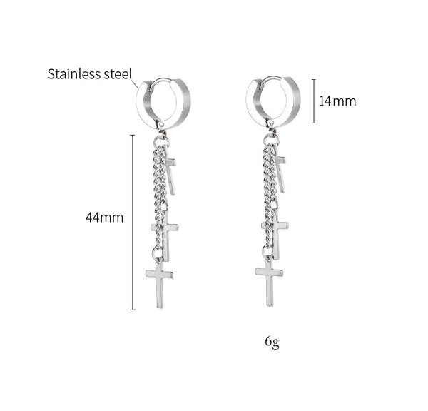 Women's Fashion Cross Drop Earrings-Womens Earrings-SunnyHouse Jewelry