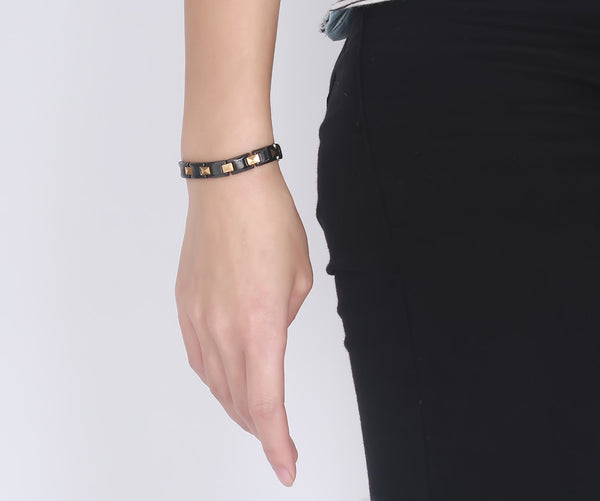 Women's Fashion Black and Gold Bracelet-Womens Bracelet-SunnyHouse Jewelry