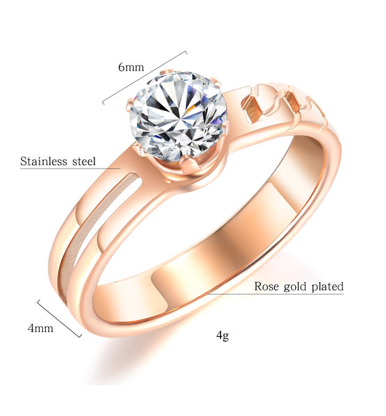 Women's Fashion Rose Gold Ring-Womens Ring-SunnyHouse Jewelry