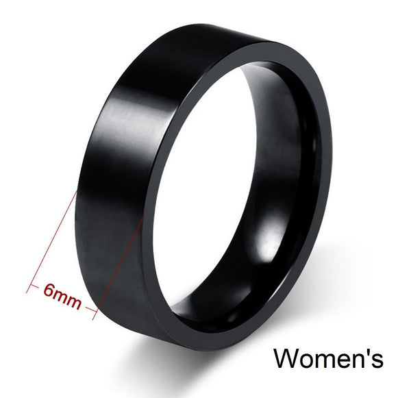 His & Hers Matching Set Simple Black Love Couple Rings Wedding Band Set-Couple Rings-SunnyHouse Jewelry