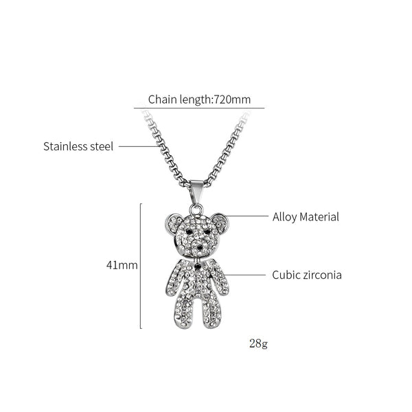 Men's Fashion Blinking Bear Pendant Necklace-Mens Pendant Necklace-SunnyHouse Jewelry