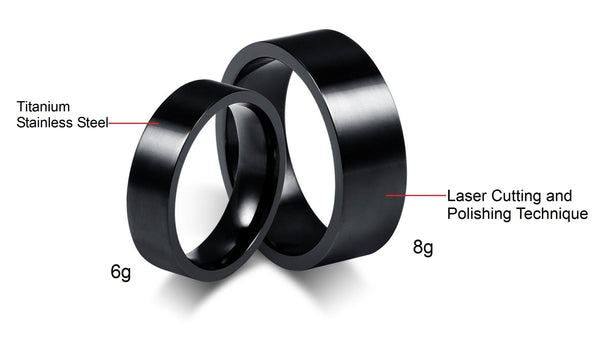 His & Hers Matching Set Simple Black Love Couple Rings Wedding Band Set-Couple Rings-SunnyHouse Jewelry