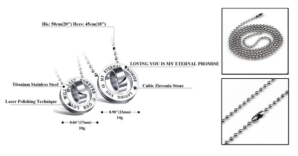 His & Hers Matching Set Eternal Love My Promise Couple Necklace Couple Jewelry Set-Couple Necklace-SunnyHouse Jewelry