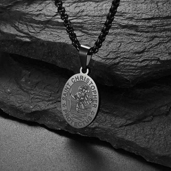 Men's Fashion Saint Christopher Pendant Necklace-Mens Pendant Necklace-SunnyHouse Jewelry