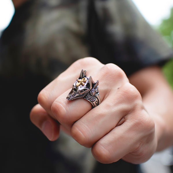 Men's Fashion Anubis Wolf Ring-Mens Ring-SunnyHouse Jewelry