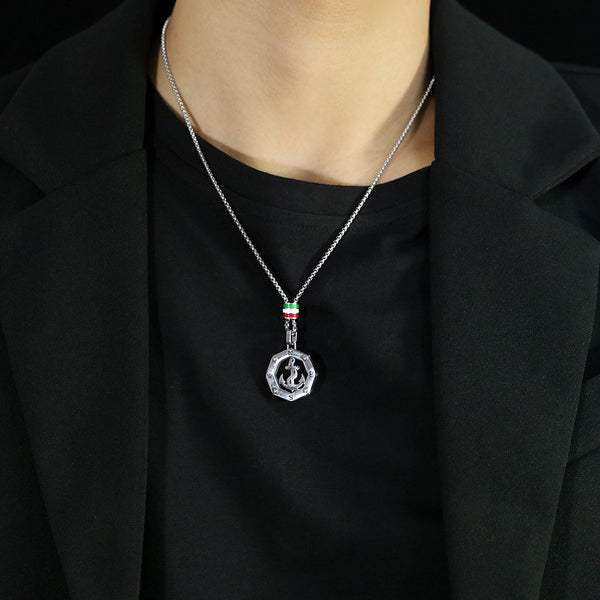 Men's Fashion Compass Anchor Pendant Necklace-Mens Pendant Necklace-SunnyHouse Jewelry