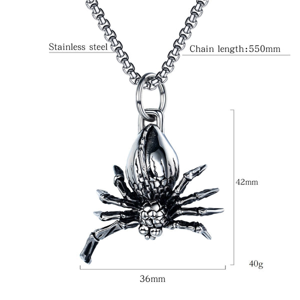 Men's Fashion Spider Pendant Necklace-Mens Pendant Necklace-SunnyHouse Jewelry