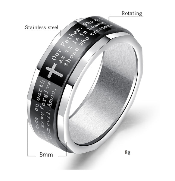 Men's Fashion Cross Rotating Ring-Mens Ring-SunnyHouse Jewelry