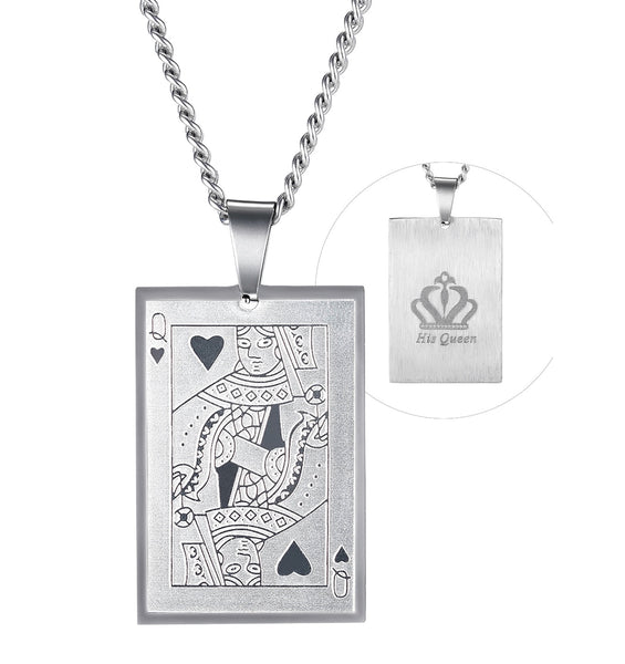 His & Hers Matching Set King Queen Poker Couple Necklace Couple Jewelry Set-Couple Necklace-SunnyHouse Jewelry