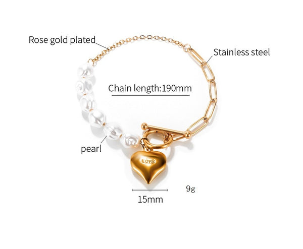 Women's Fashion Love Heart Bracelet-Womens Bracelet-SunnyHouse Jewelry