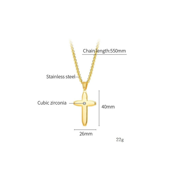 Men's Fashion Blinking Cross Pendant Necklace-Mens Pendant Necklace-SunnyHouse Jewelry