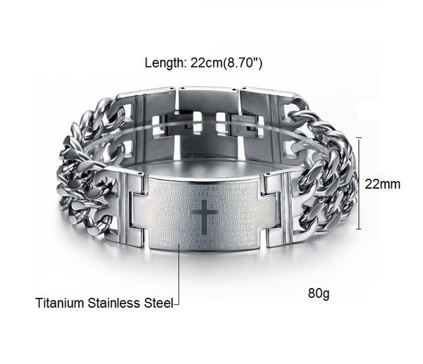 Men's Fashion Big Cross Bracelet-Mens Bracelet-SunnyHouse Jewelry