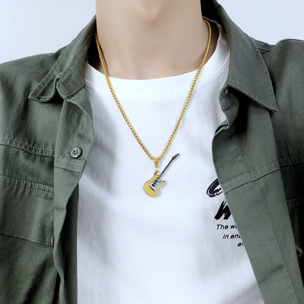 Men's Fashion Guitar Pendant Necklace-Mens Pendant Necklace-SunnyHouse Jewelry