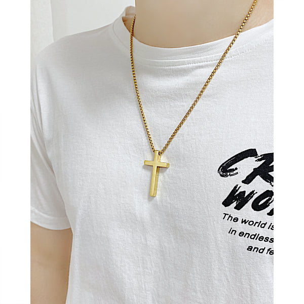 Men's Fashion Simple Cross Pendant Necklace-Mens Pendant Necklace-SunnyHouse Jewelry