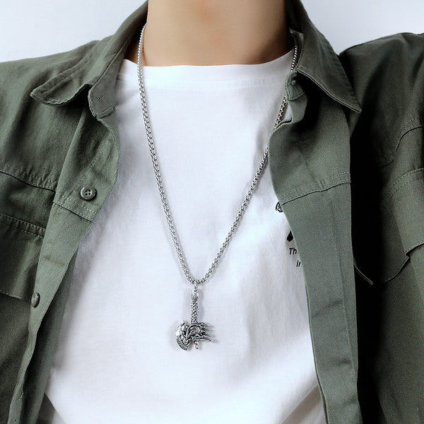 Men's Fashion Hip Hop AX Pendant Necklace-Mens Pendant Necklace-SunnyHouse Jewelry