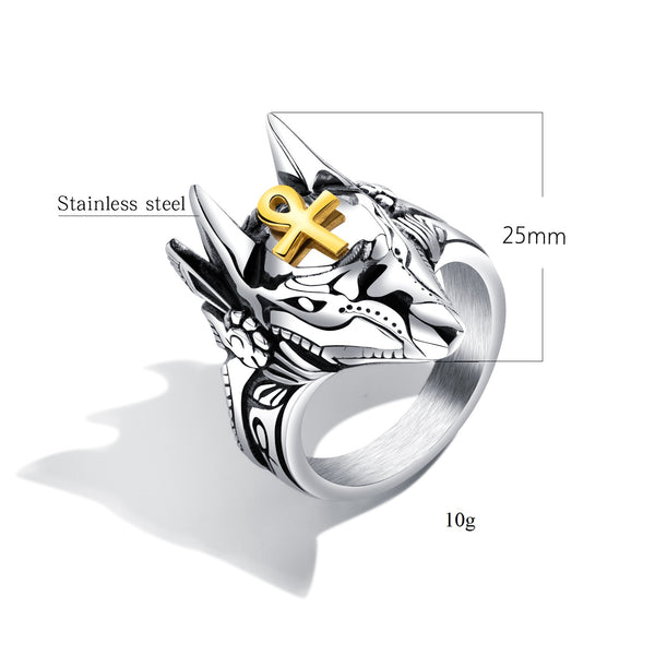 Men's Fashion Anubis Wolf Ring-Mens Ring-SunnyHouse Jewelry