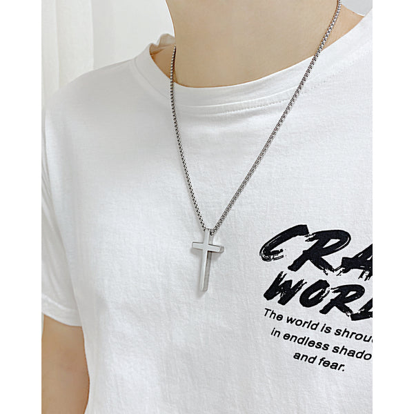 Men's Fashion Simple Cross Pendant Necklace-Mens Pendant Necklace-SunnyHouse Jewelry