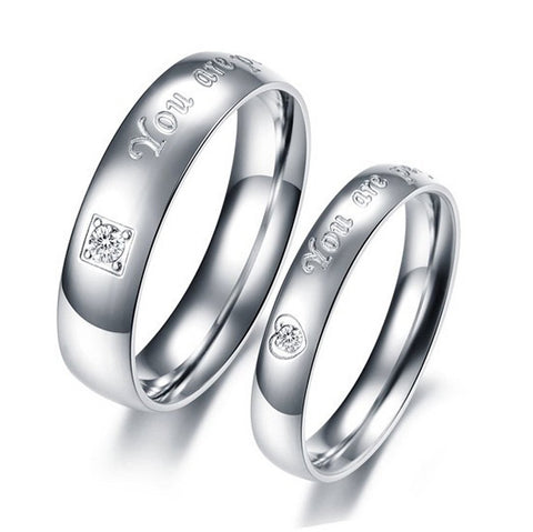 His & Hers Matching Set You Are My Only Love Couple Rings Wedding Band Set-Couple Rings-SunnyHouse Jewelry