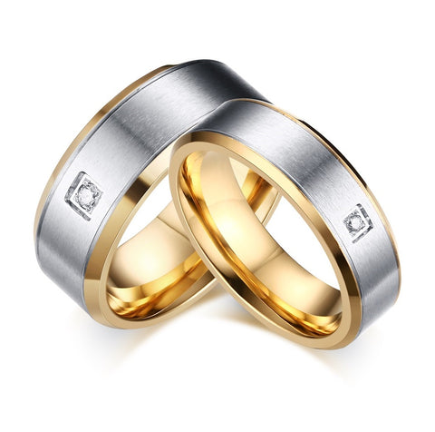 His & Hers Matching Set Simple Style Couple Rings Wedding Band Set-Couple Rings-SunnyHouse Jewelry