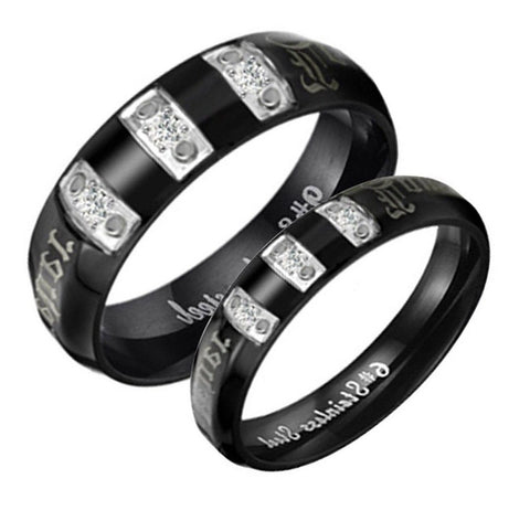 His & Hers Matching Set Love Forever Couple Rings Wedding Band Set-Couple Rings-SunnyHouse Jewelry