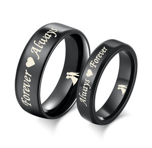 His & Hers Matching Set Always and Forever Couple Rings Wedding Band Set-Couple Rings-SunnyHouse Jewelry