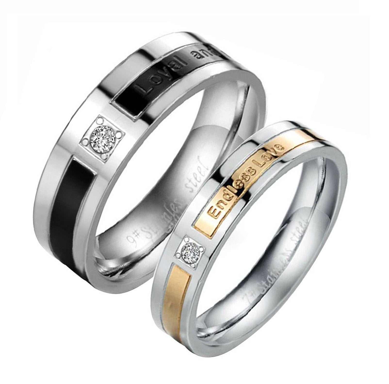 His & Hers Matching Set Endless Love Couple Rings Wedding Band Set-Couple Rings-SunnyHouse Jewelry