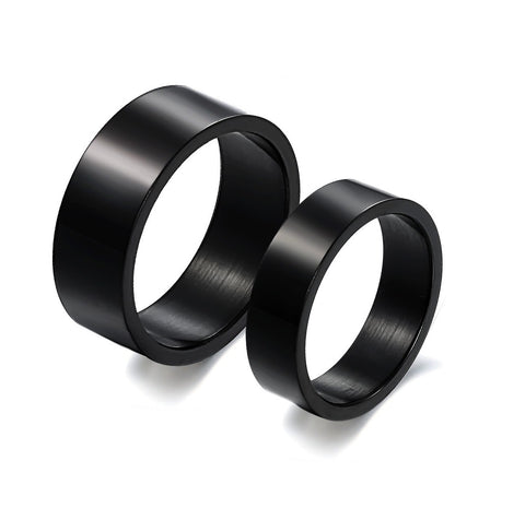 His & Hers Matching Set Simple Black Style Couple Rings Wedding Band Set-Couple Rings-SunnyHouse Jewelry