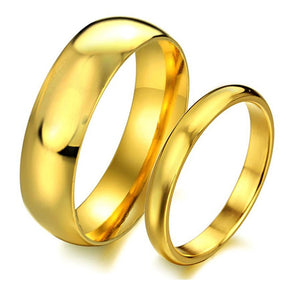 His & Hers Matching Set Golden Love Couple Rings Wedding Band Set-Couple Rings-SunnyHouse Jewelry