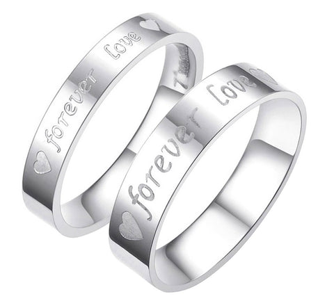 His & Hers Matching Set Forever Love Couple Rings Wedding Band Set-Couple Rings-SunnyHouse Jewelry