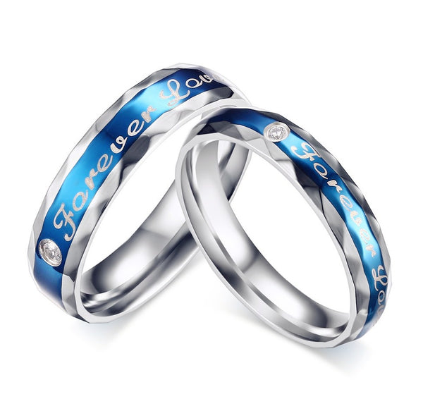 His & Hers Matching Set Forever Love Couple Rings Wedding Band Set-Couple Rings-SunnyHouse Jewelry