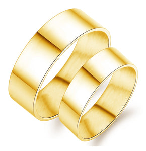 His & Hers Matching Set Simple Golden Style Couple Rings Wedding Band Set-Couple Rings-SunnyHouse Jewelry