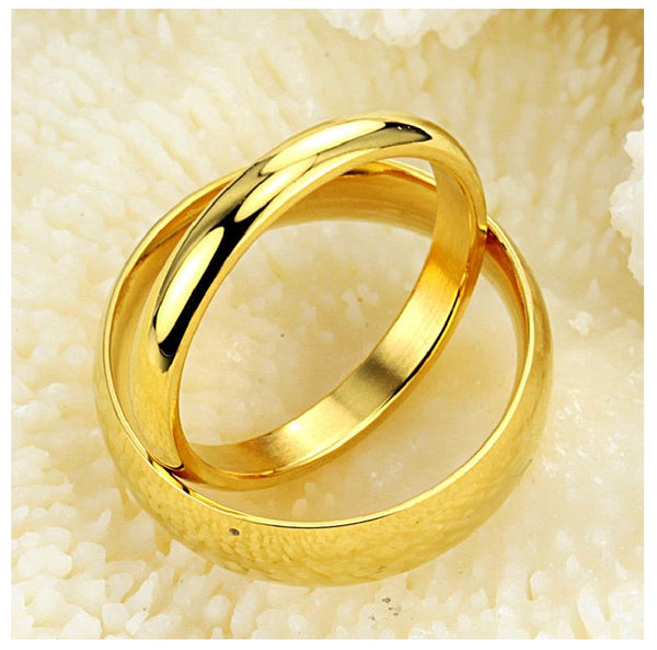 His & Hers Matching Set Golden Love Couple Rings Wedding Band Set-Couple Rings-SunnyHouse Jewelry