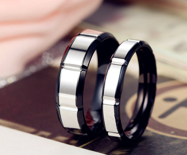 His & Hers Matching Set Unique Style Couple Rings, Wedding Band Set, Valentine, Anniversary, Wedding, Promise, Engagement Ring-Couple Rings-SunnyHouse Jewelry