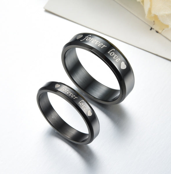 His & Hers Matching Set Forever Love Couple Rings Wedding Band Set-Couple Rings-SunnyHouse Jewelry