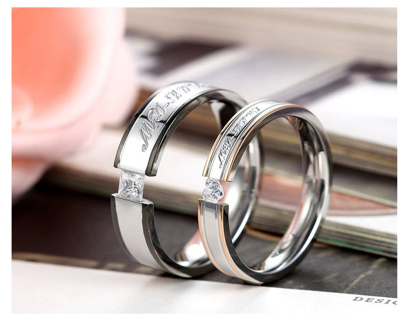 His & Hers Matching Set My Love Couple Rings Wedding Band Set-Couple Rings-SunnyHouse Jewelry