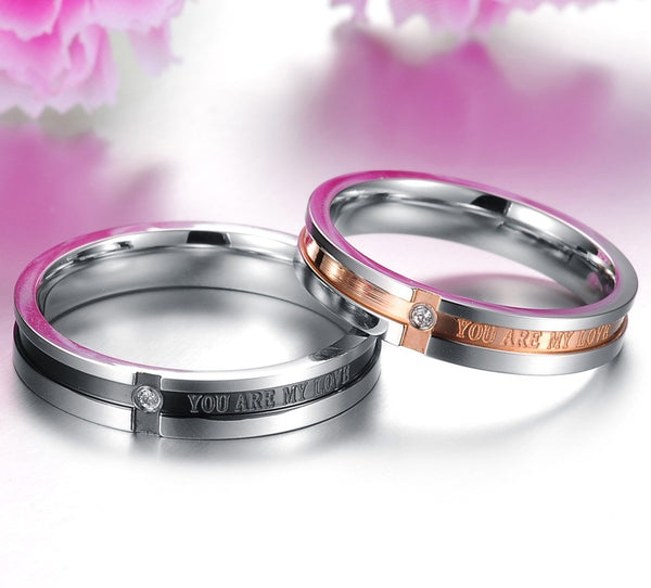 His & Hers Matching Set You Are My Love Couple Rings Wedding Band Set-Couple Rings-SunnyHouse Jewelry