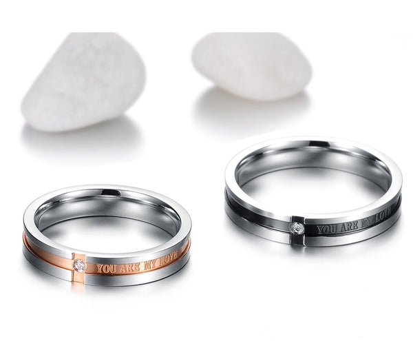 His & Hers Matching Set You Are My Love Couple Rings Wedding Band Set-Couple Rings-SunnyHouse Jewelry