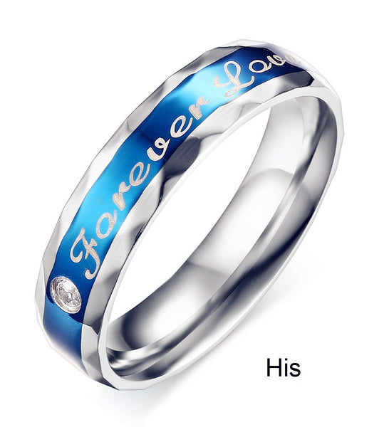 His & Hers Matching Set Forever Love Couple Rings Wedding Band Set-Couple Rings-SunnyHouse Jewelry